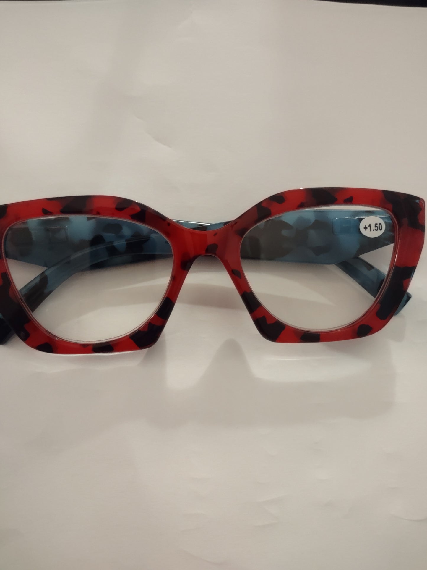 Stylish Red and Blue Print Reading Glasses
