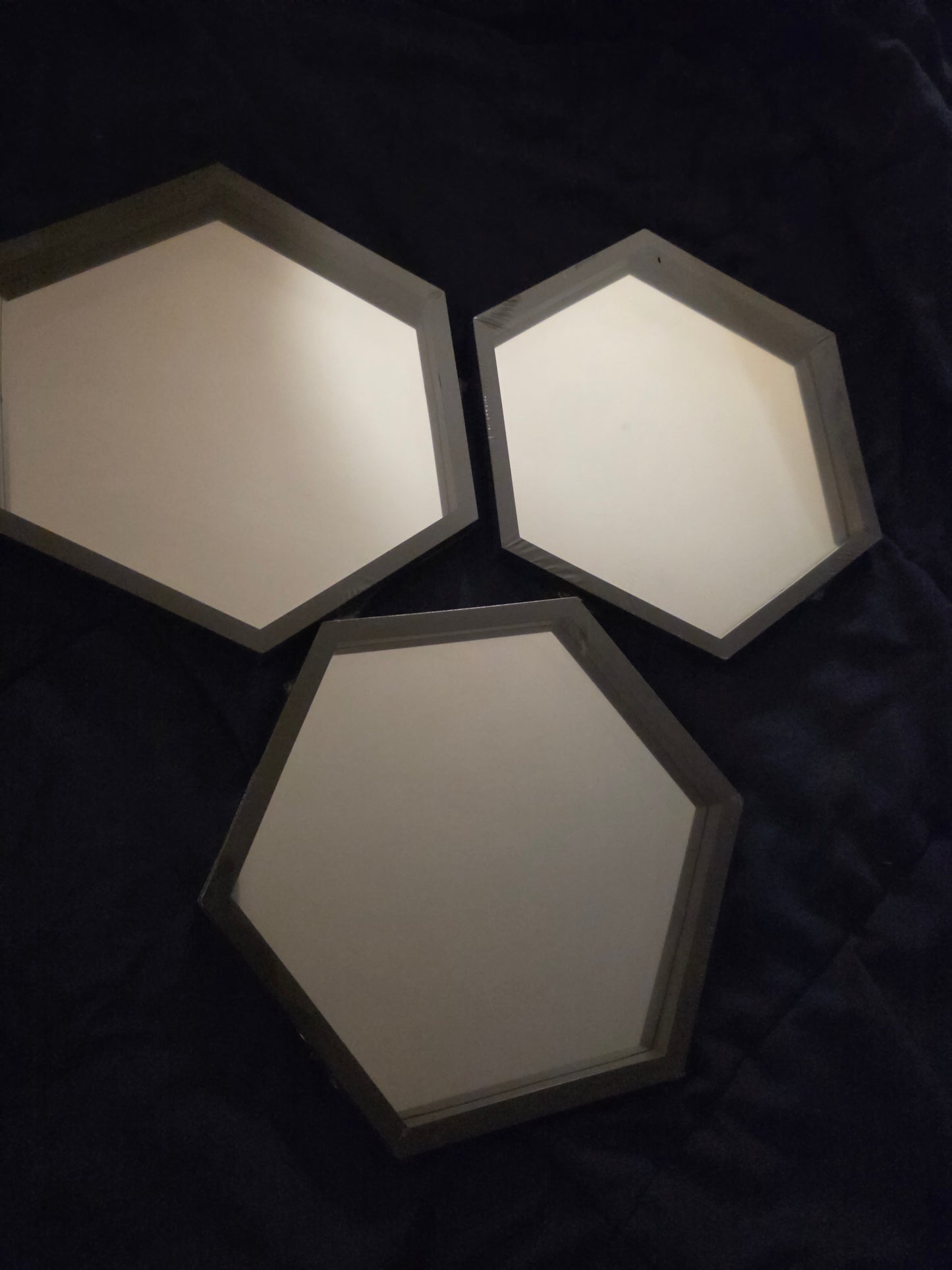 Octagon style wall mirror (3pcs set)