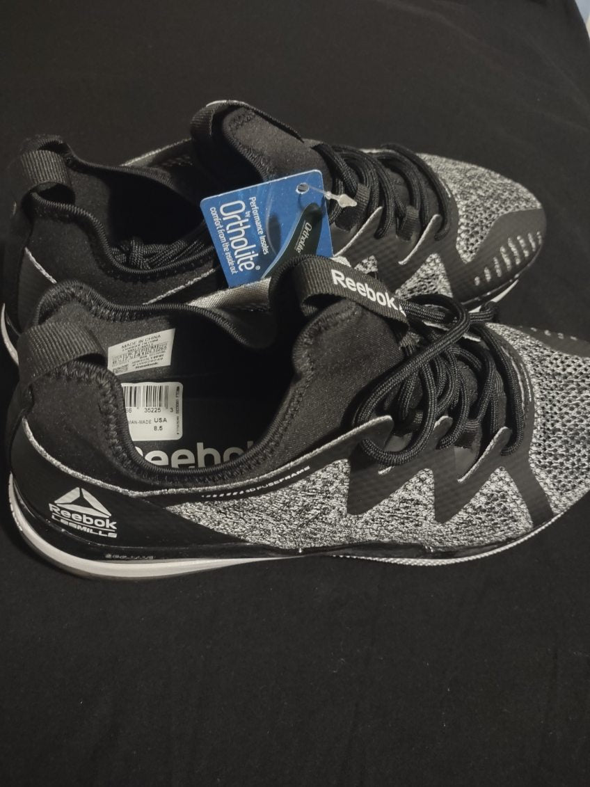 Black and Gray Reebok Sneakers