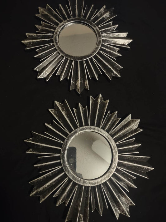 2 Piece Silver Mirror Set