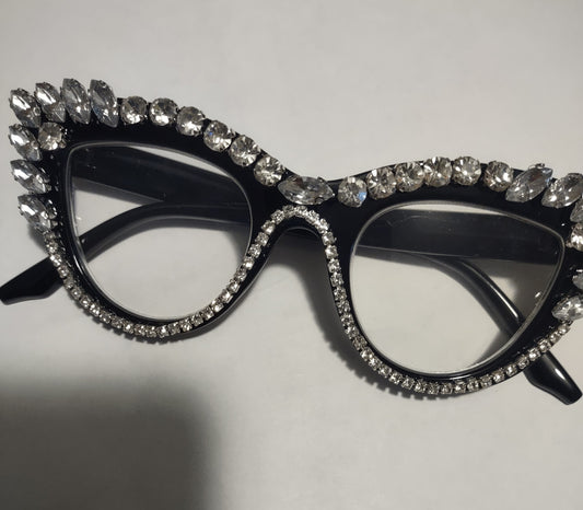 Bling and Black Elegant Reading Glasses