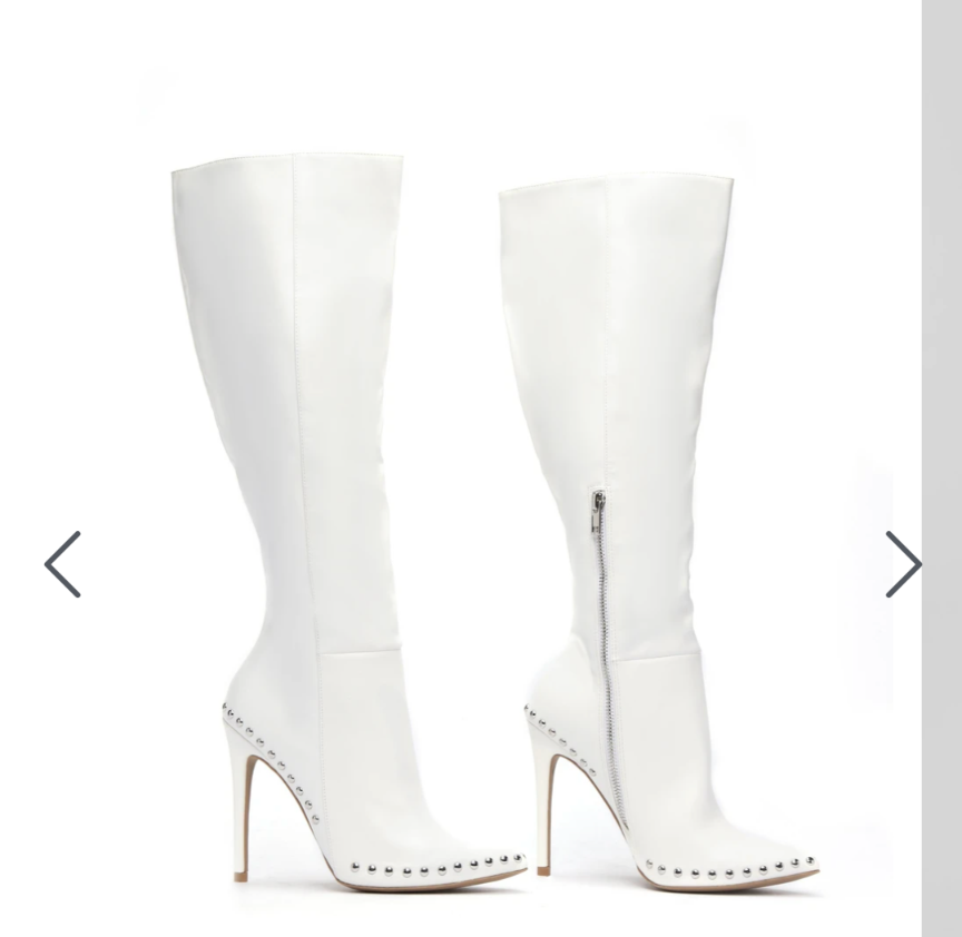 WHITE STUDS BOOTS